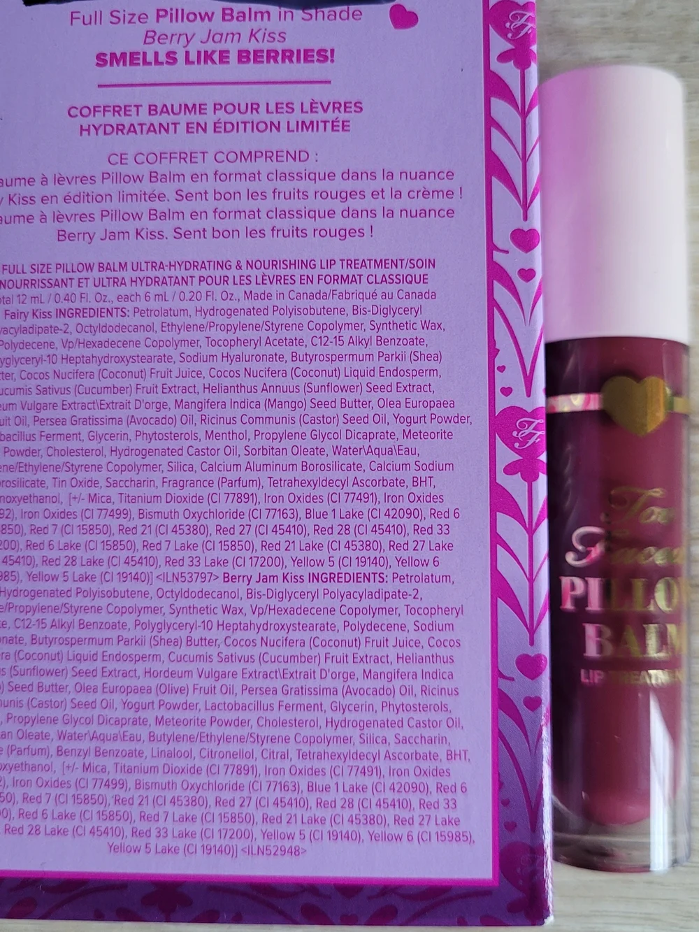 Too Faced Hydrating Pillow Lip Balm in Berry Jam Kiss